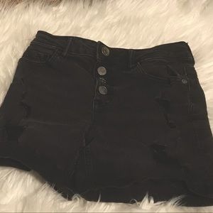 Justice girls black shorts with rips